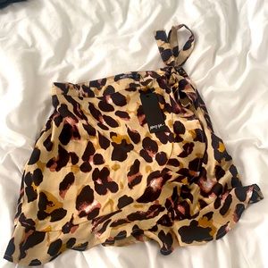 NWT Nasty Gal leopard print silk skirt
